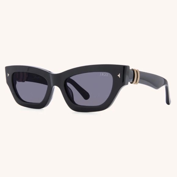 DEZI Stacked Sunglasses - black/dark smoke/gold main image 6